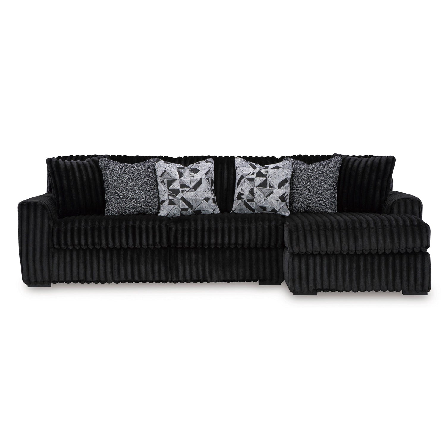Midnight Madness Onyx 2 Piece Right Chaise Sectional QK1095648