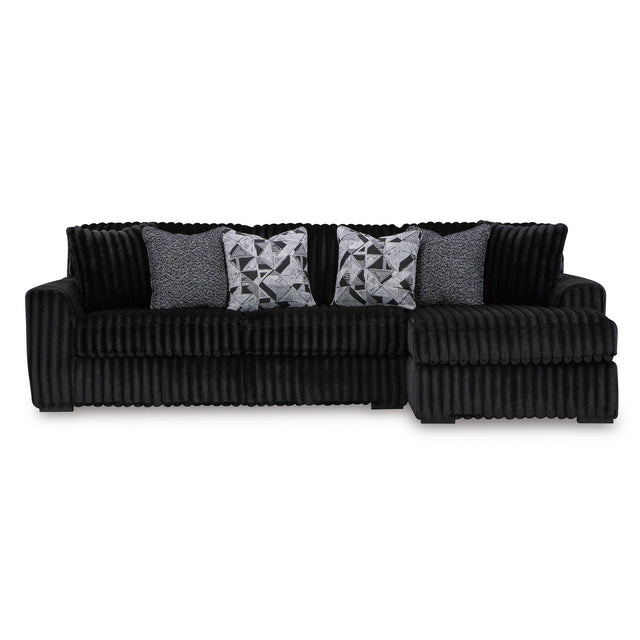 Midnight Madness Onyx 2 Piece Right Chaise Sectional QK1095648