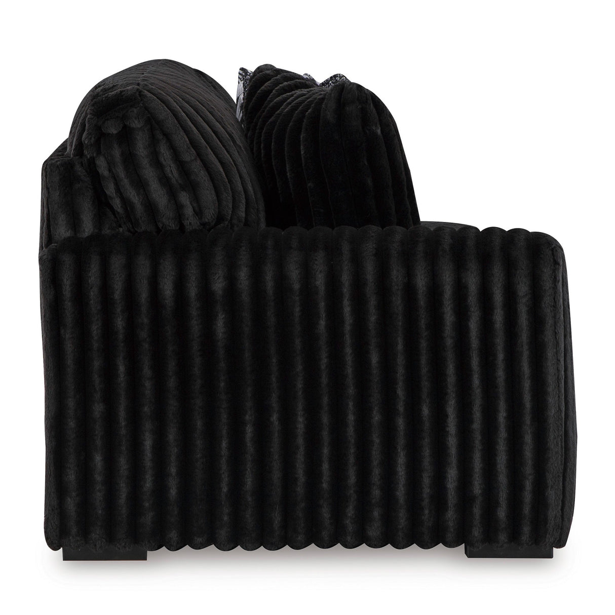 Side view of Midnight Madness Onyx 2 Piece Right Chaise Sectional