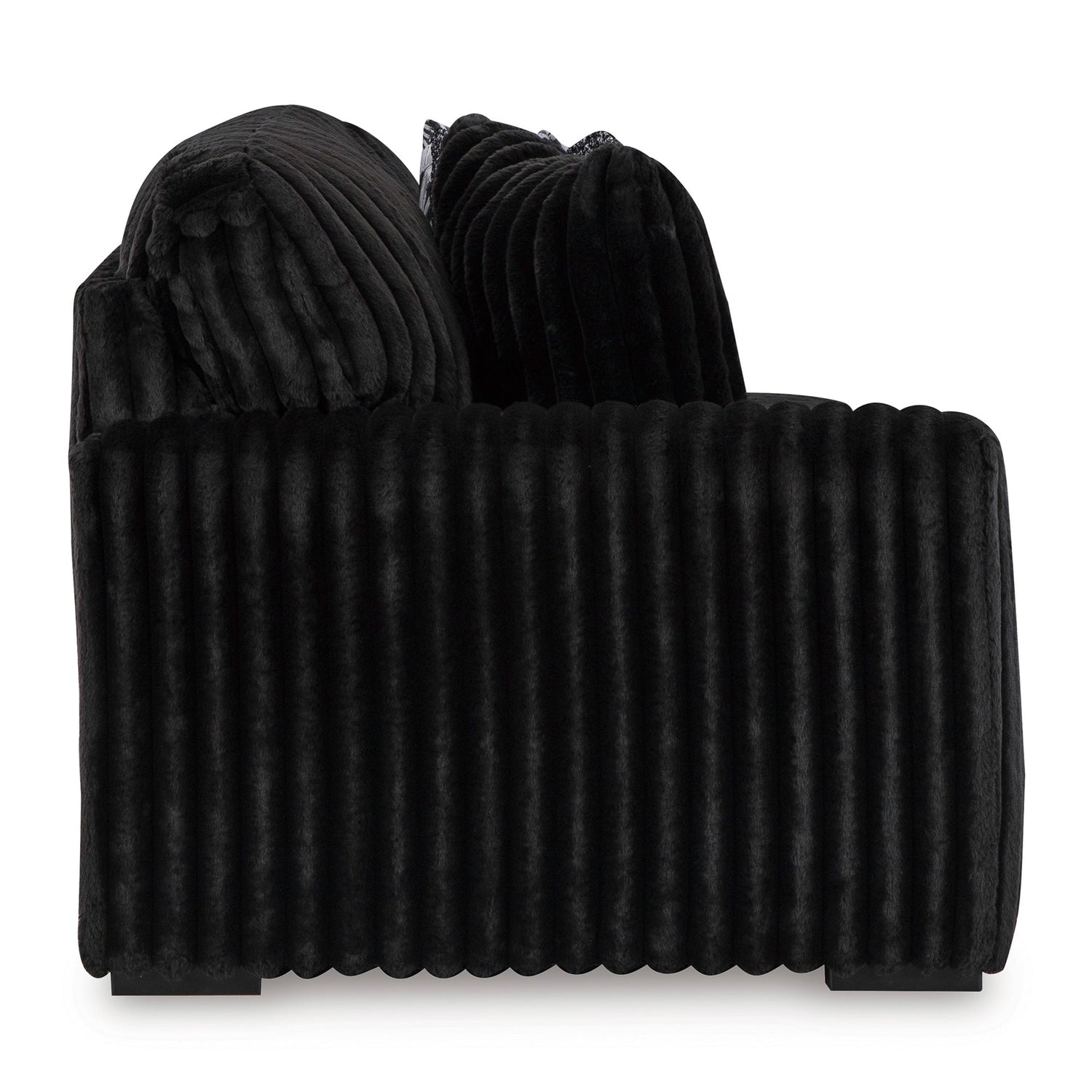 Side view of Midnight Madness Onyx 2 Piece Right Chaise Sectional