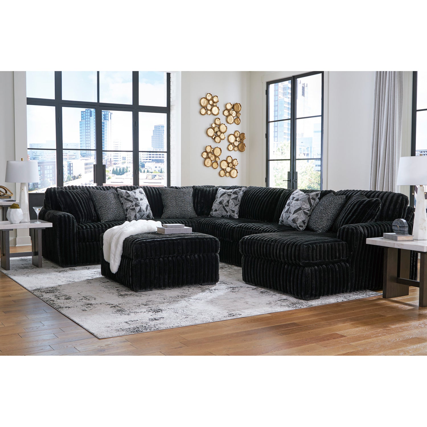 Midnight Madness 4 Piece Right Chaise Sectional - QK1095649_ASHL_LF2_RM