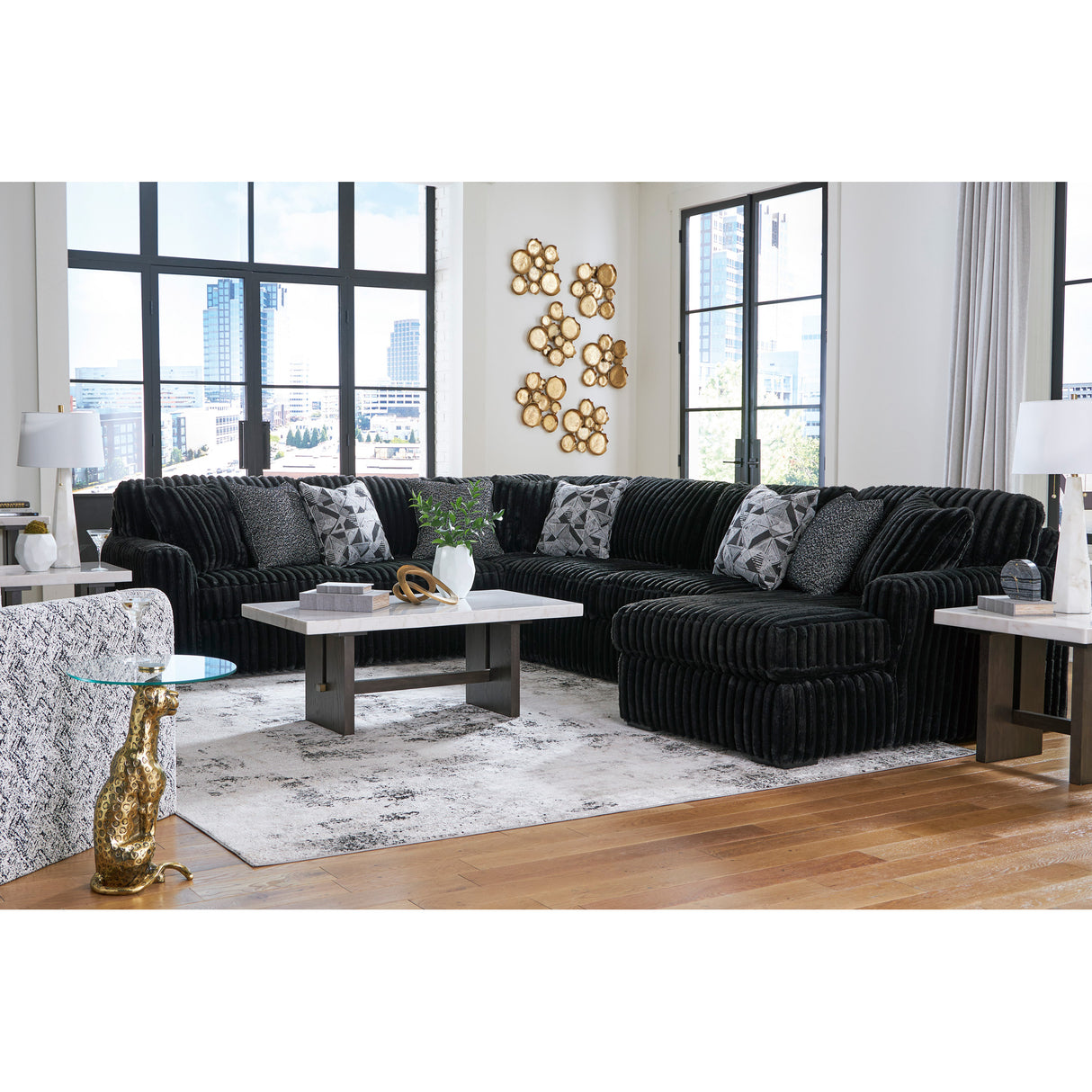 Midnight Madness 4 Piece Right Chaise Sectional - QK1095649_ASHL_LF3_RM