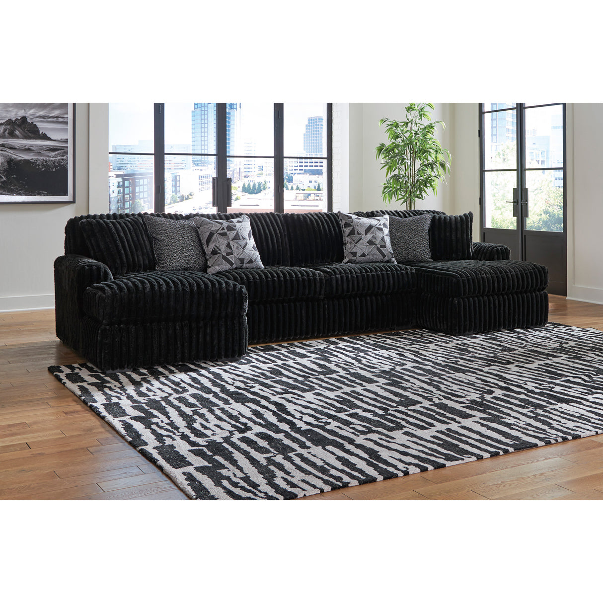 Midnight Madness 3 Piece Dual Chaise Sectional - QK1095651_ASHL_LF1_RM