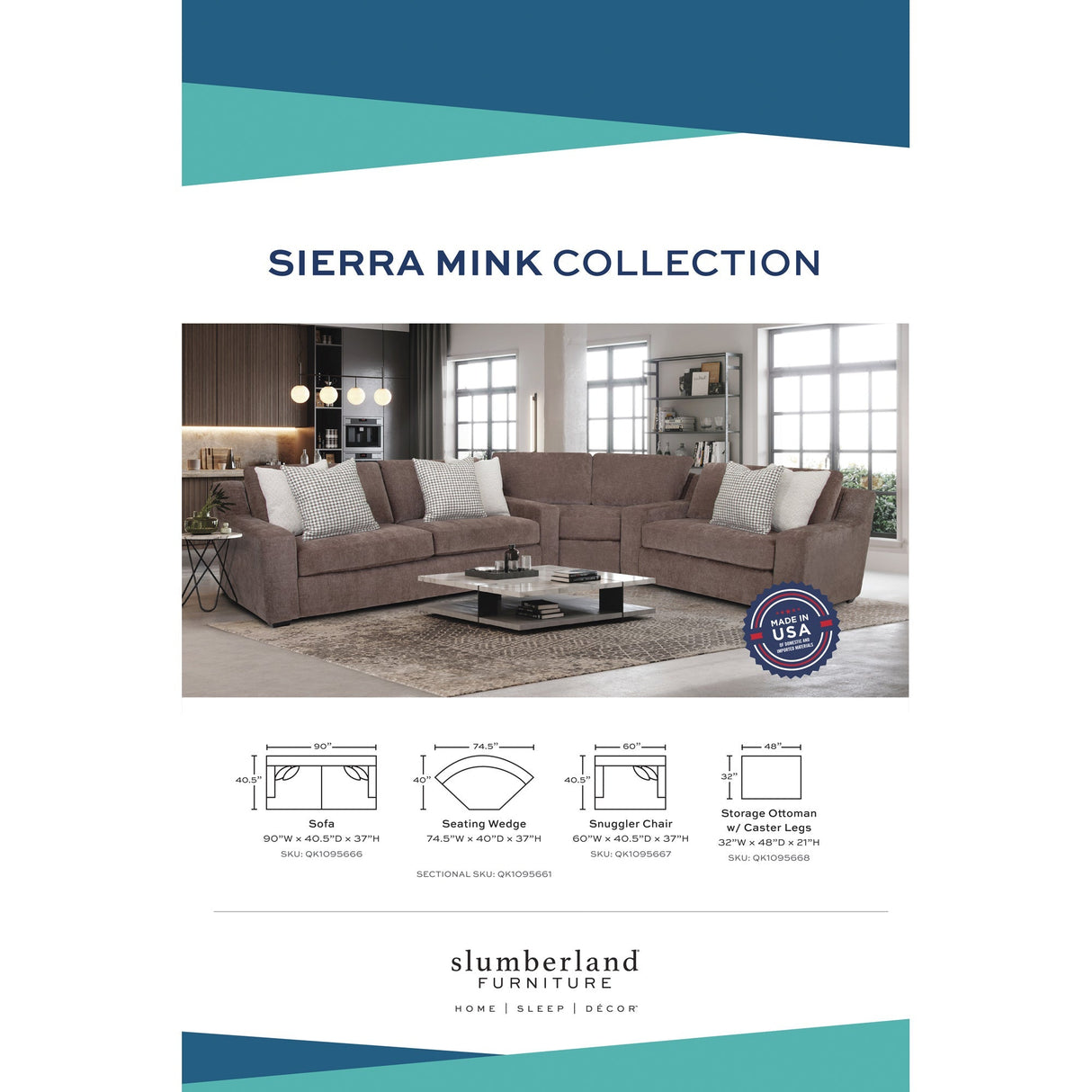 Room setting 2 featuring Sierra Mink Sectional
