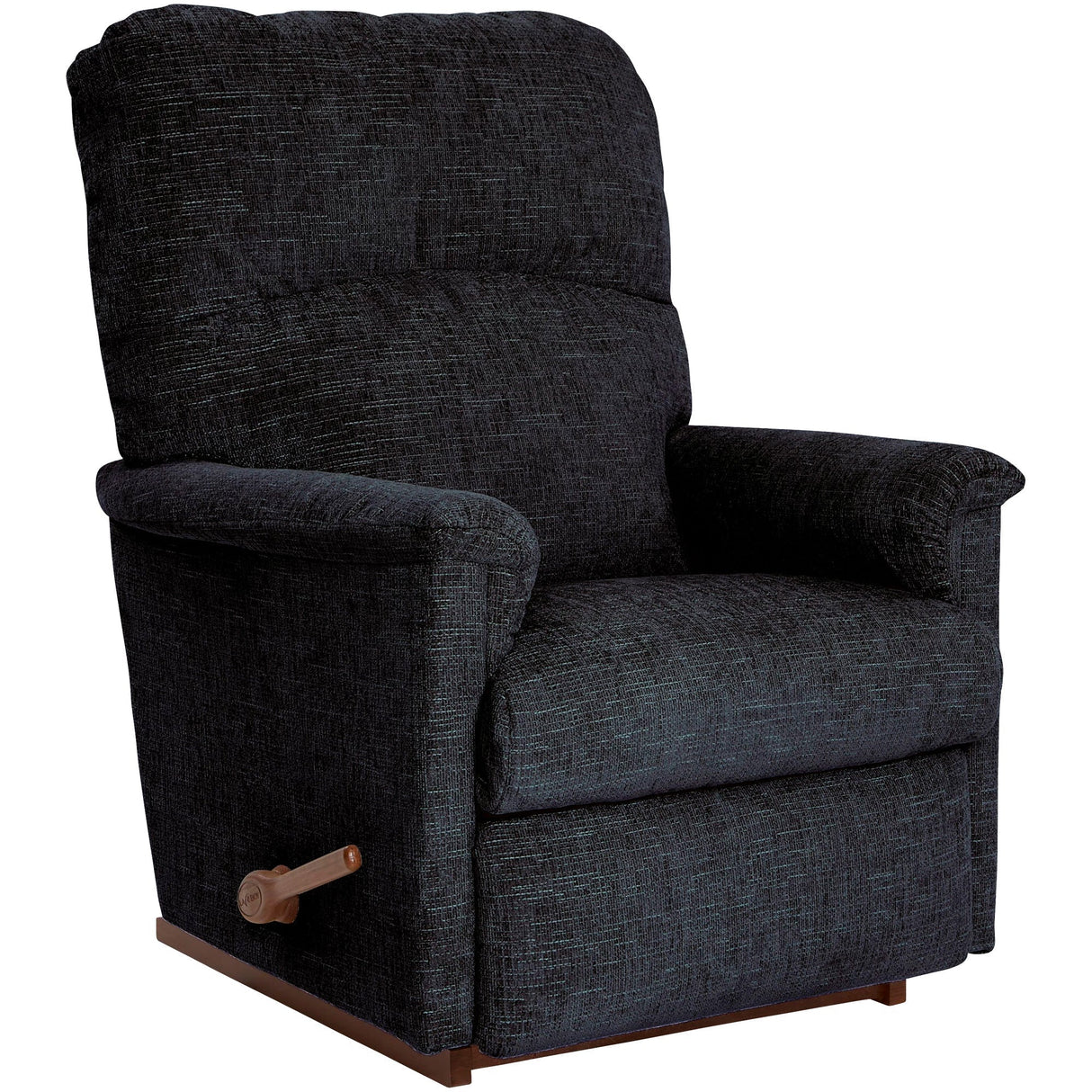 Front right view of Collage Navy Rocker Recliner