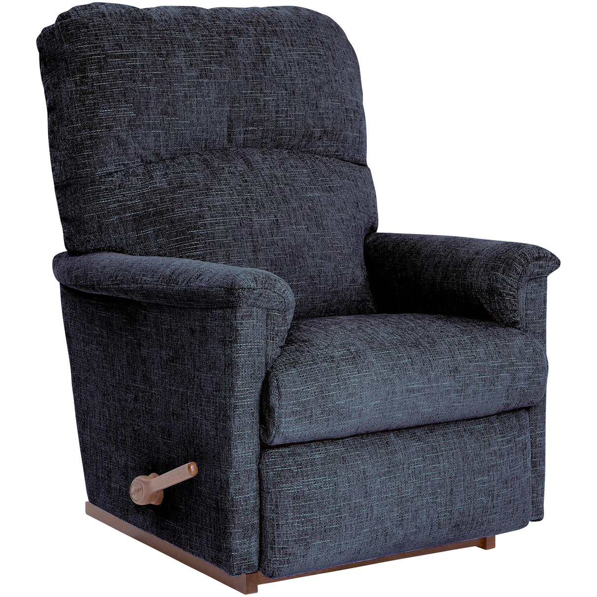 Front right view of Collage Navy Rocker Recliner