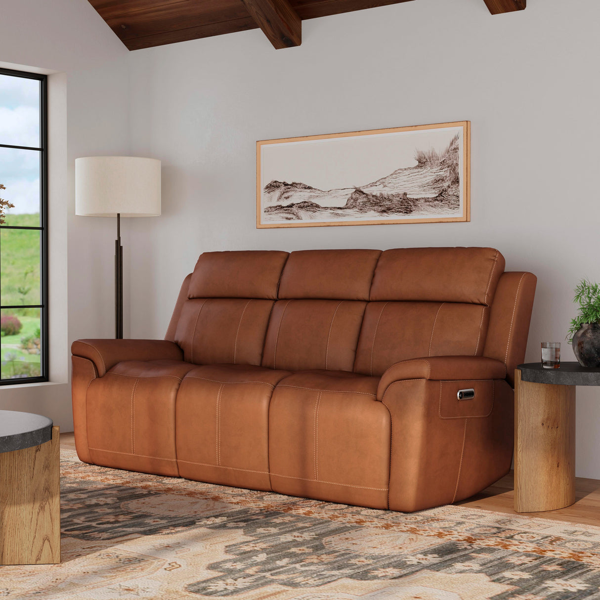 Amelia Power Reclining Console Sofa with Power Headrests and Lumbar