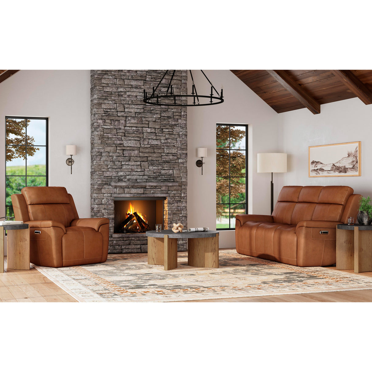 Amelia Power Reclining Console Sofa with Power Headrests and Lumbar