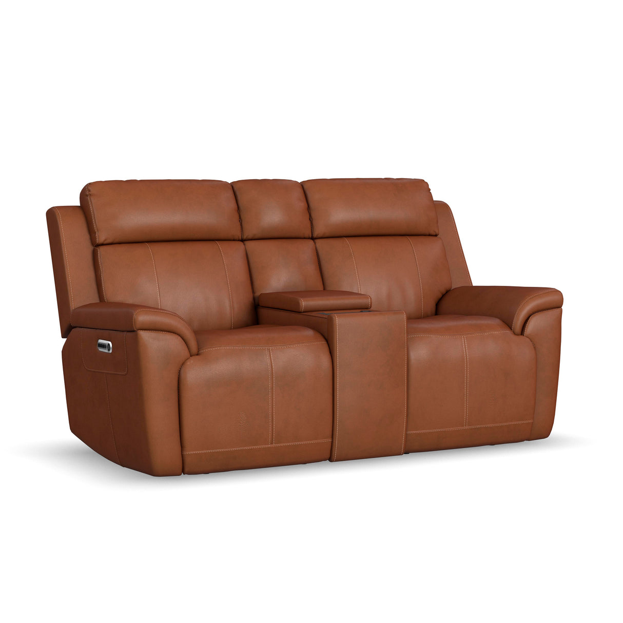 Amelia Power Reclining Console Loveseat with Power Headrests & Lumbar