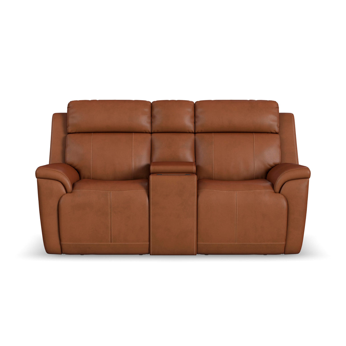 Amelia Power Reclining Console Loveseat with Power Headrests & Lumbar