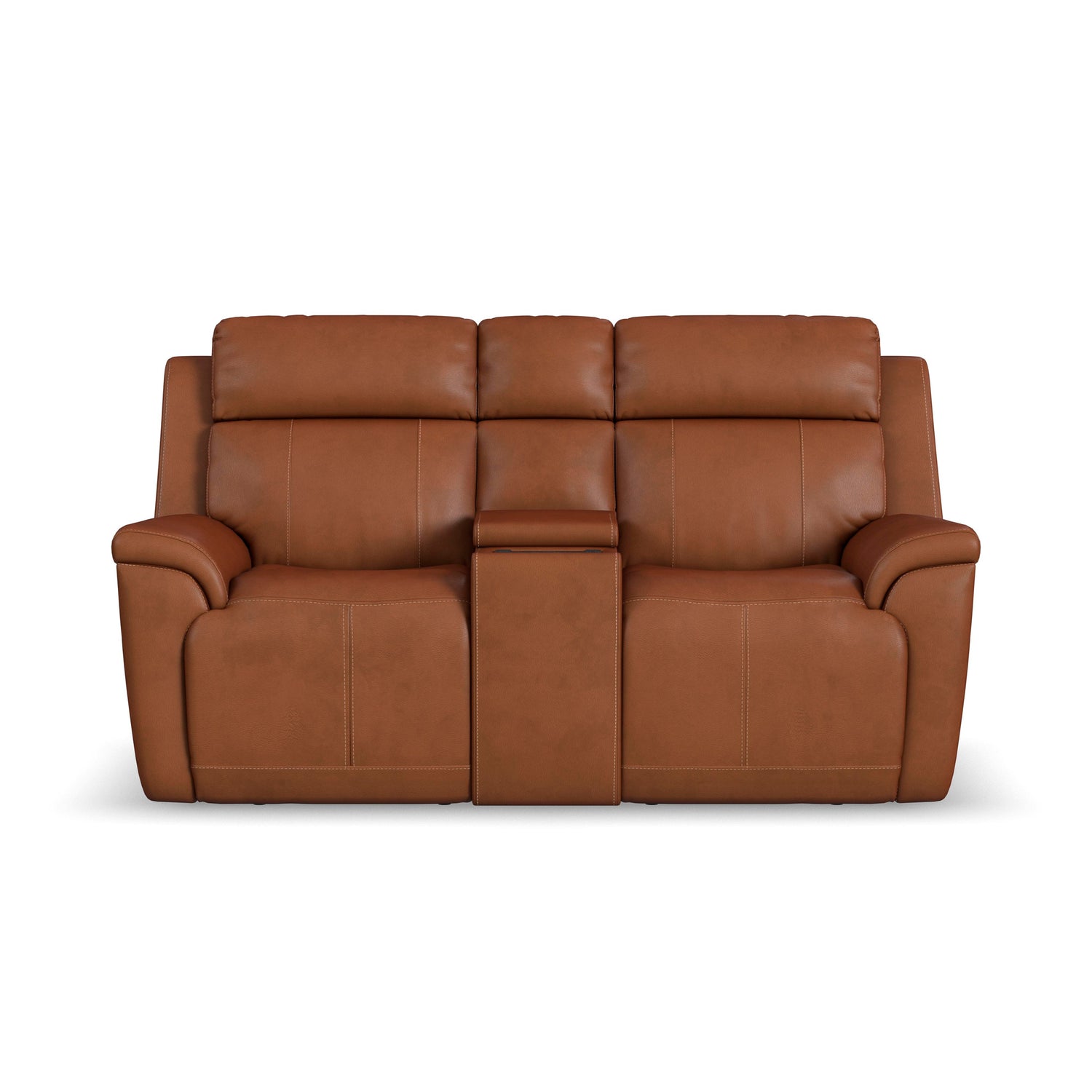 Amelia Power Reclining Console Loveseat with Power Headrests & Lumbar