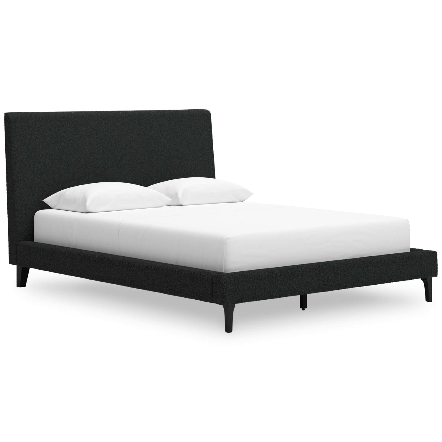 Front left view of Cadmori Charcoal Full Upholstered Bed