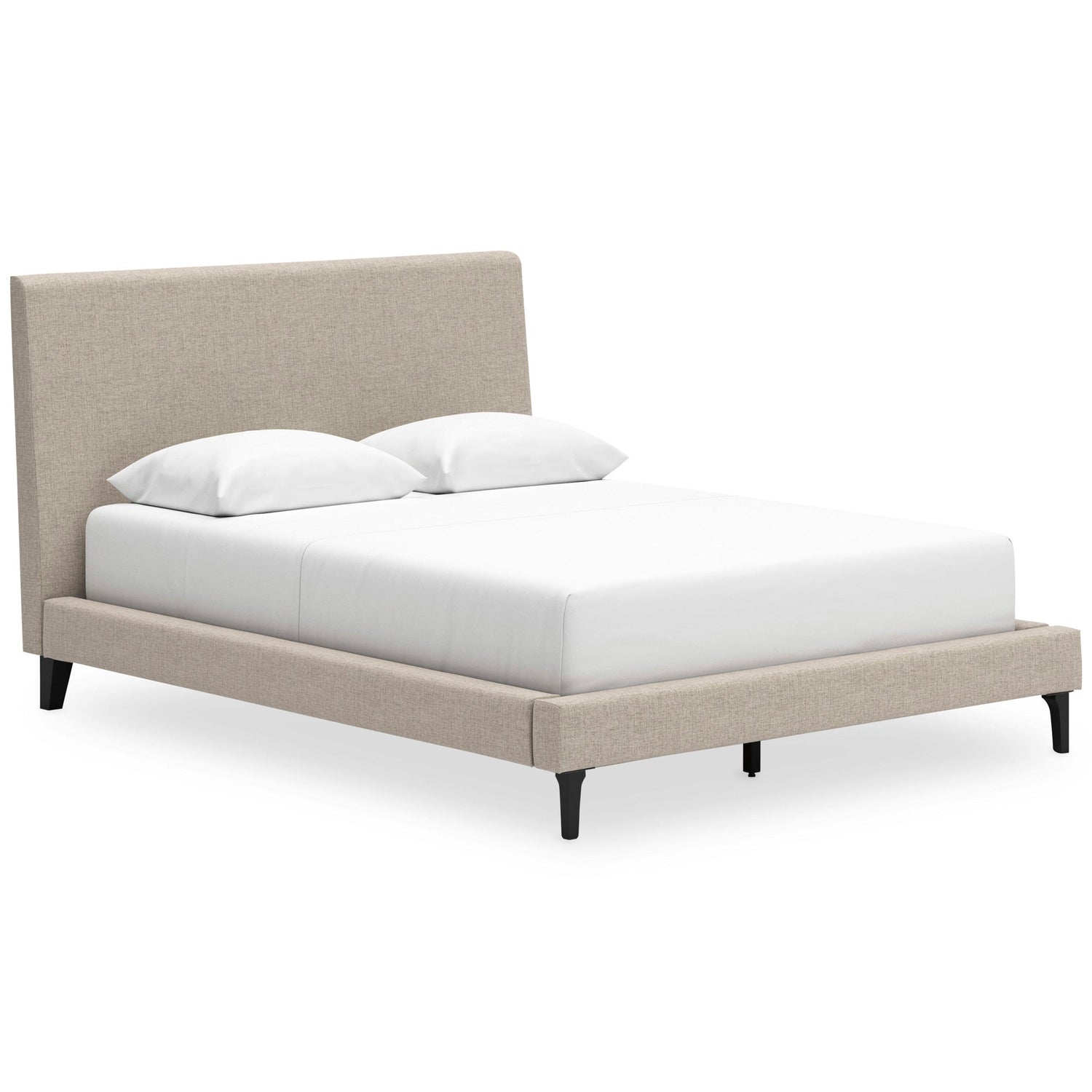 Front left view of Cadmori Gray King Upholstered Bed