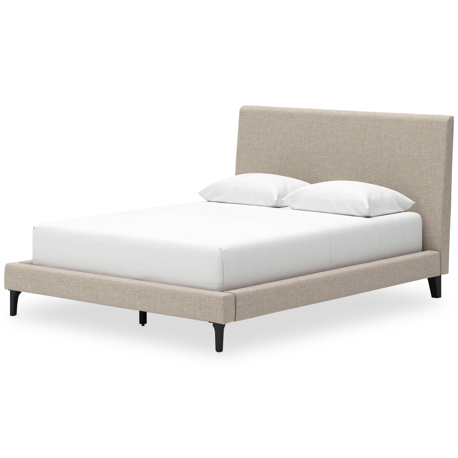 Front right view of Cadmori Gray King Upholstered Bed