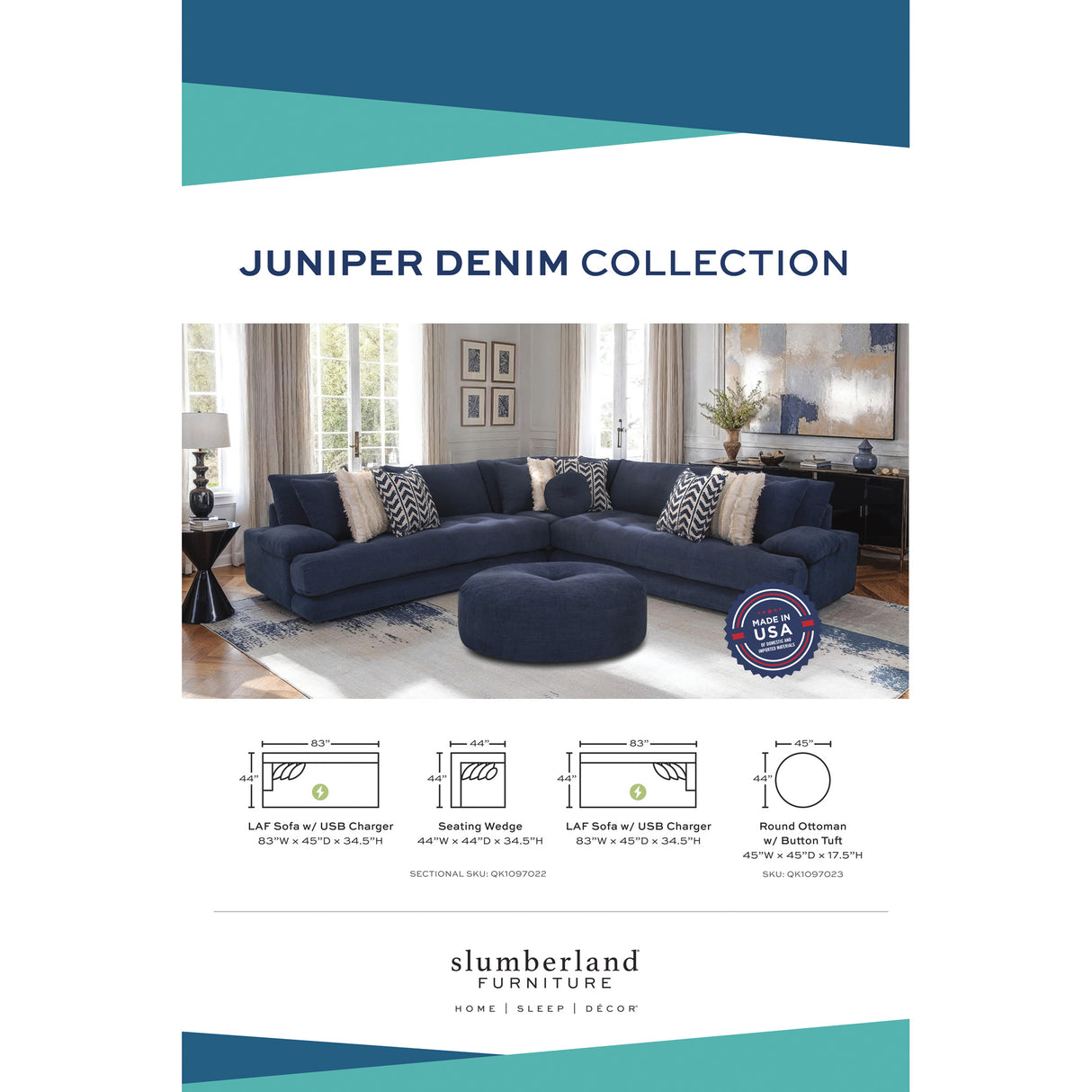 Juniper 3 Piece Sectional