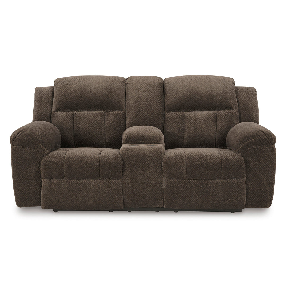 Frohn Chocolate Console Reclining Loveseat QK1097704