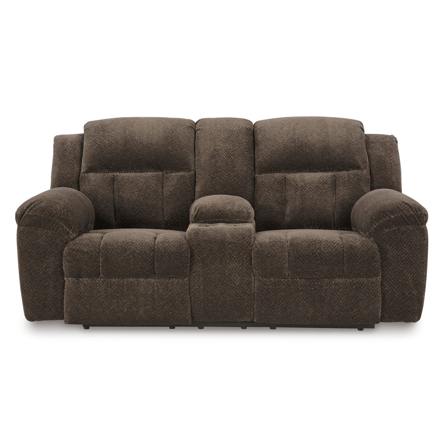 Frohn Chocolate Console Reclining Loveseat QK1097704