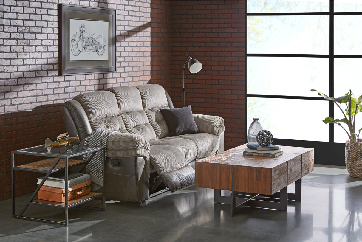 Room setting 2 featuring Dunkirk Steel Reclining Sofa