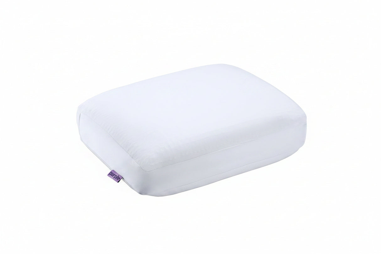 Front right view of Queen White Purple Dream Layer Pillow