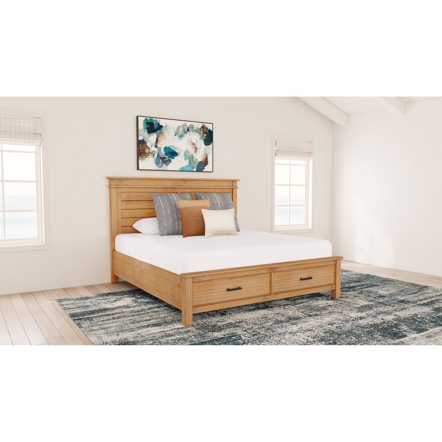 Room setting 3 featuring Glacier Point Golden Java Queen Storage Bed