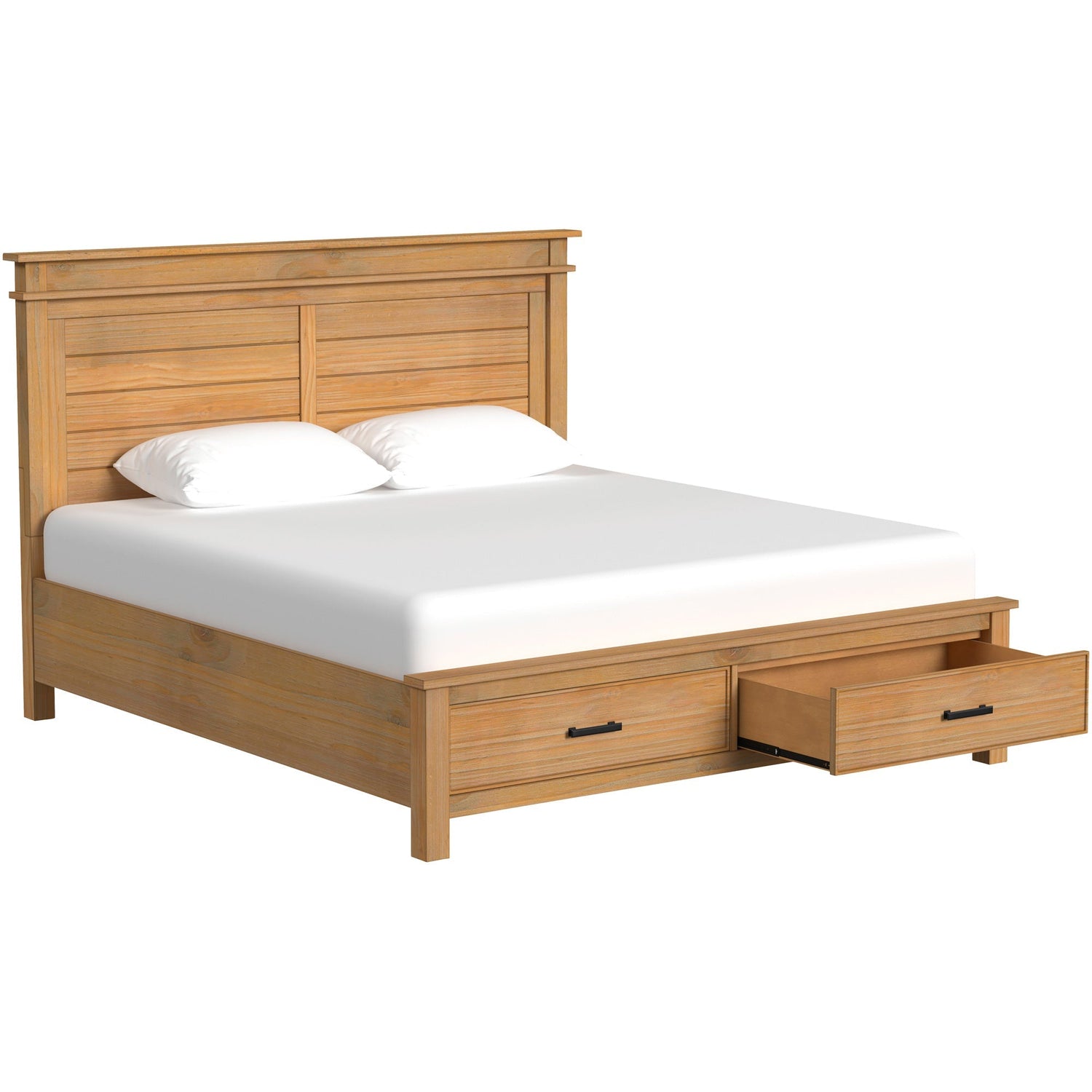 Detail view of Glacier Point Golden Java King Storage Bed