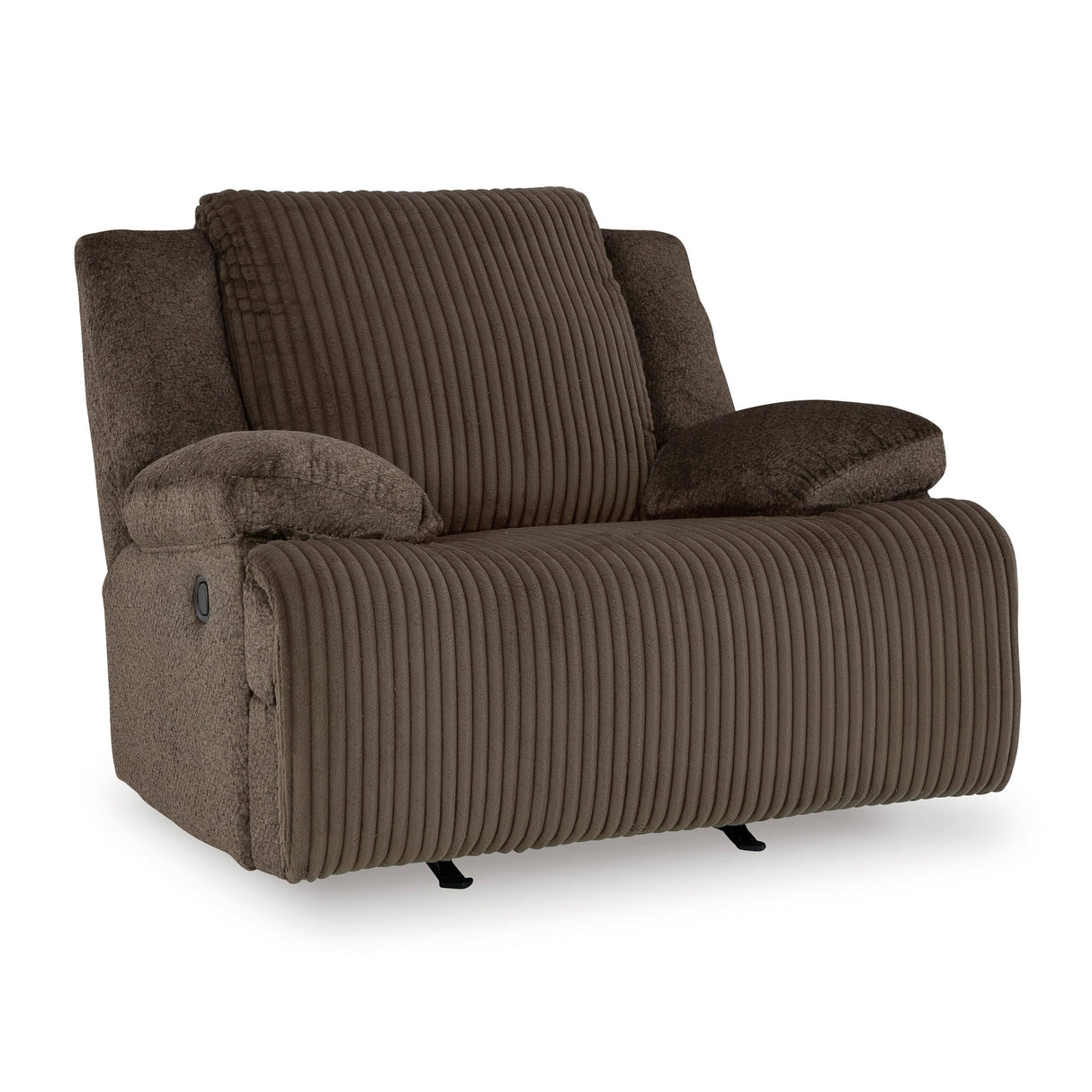 Front right view of Top Tier Chocolate Oversized Rocker Recliner