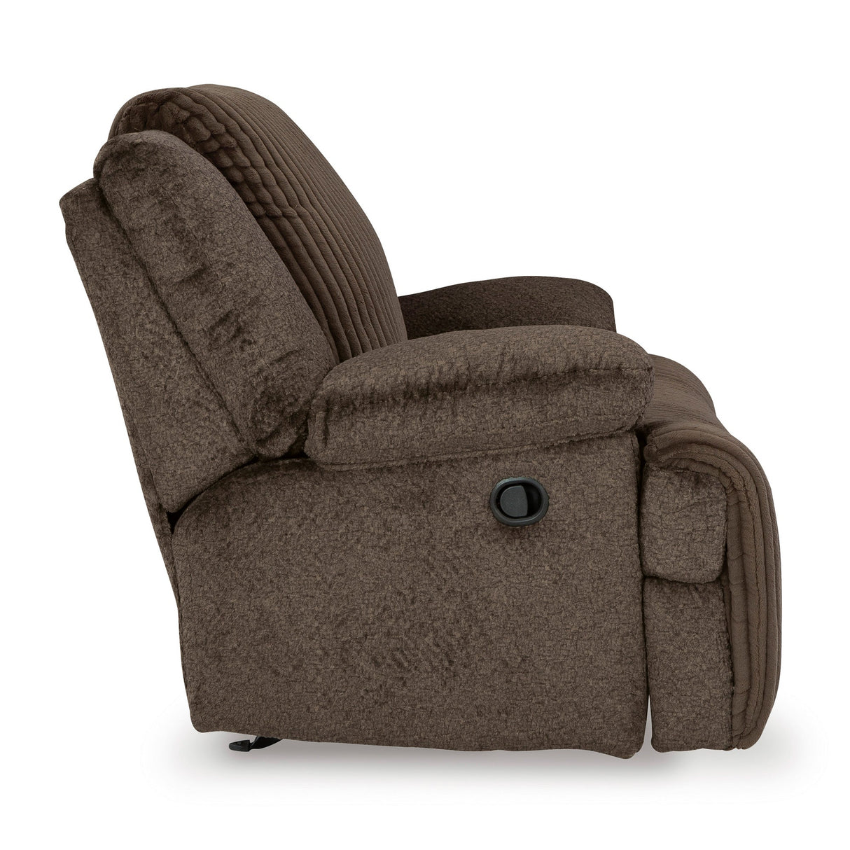 Side view of Top Tier Chocolate Oversized Rocker Recliner