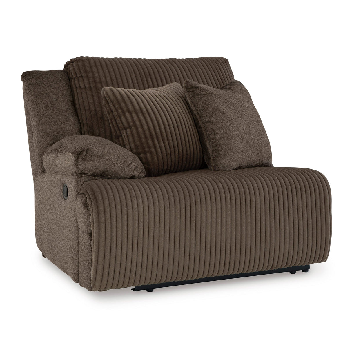 Front right view of Top Tier Chocolate 2 Piece Reclining Sofa
