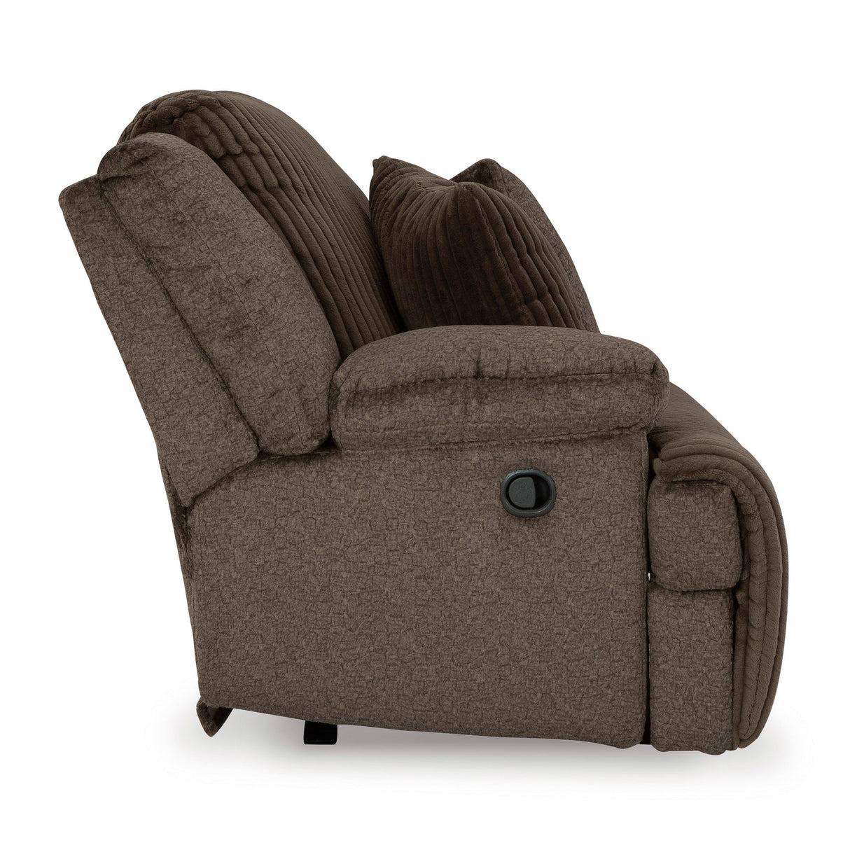 Side view of Top Tier Chocolate 2 Piece Reclining Sofa