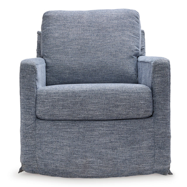 Nenana Denim Next-Gen Nuvella Swivel Glider Chair QK1098113