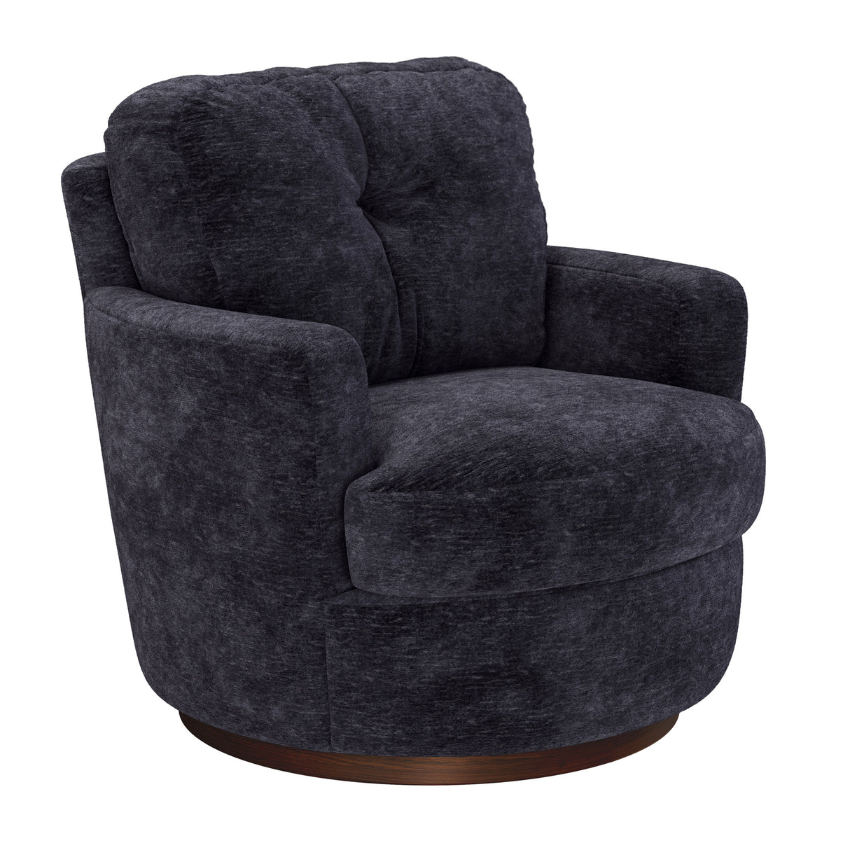 Front left view of Brodi Charcoal Swivel Accent Chair