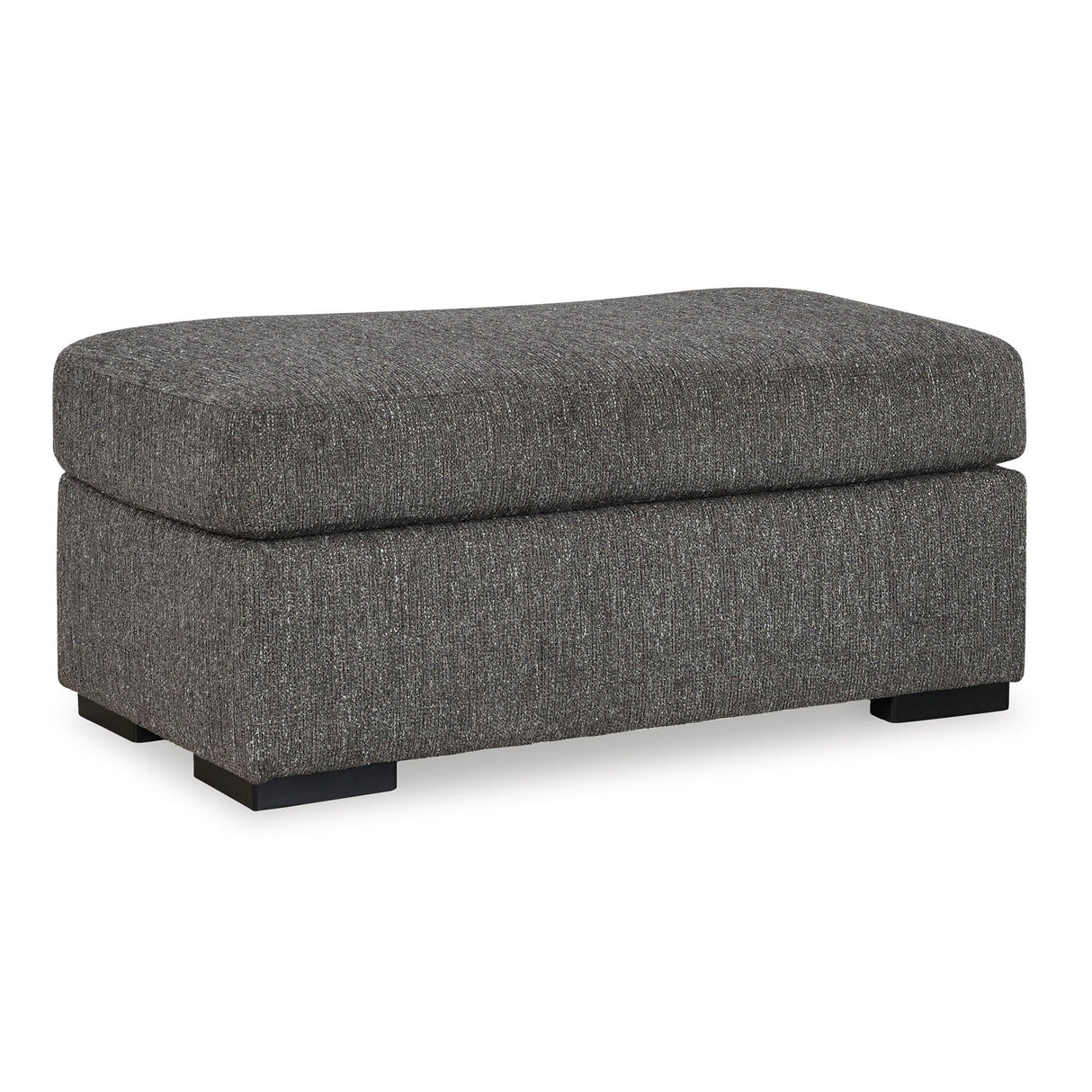 Front right view of Gardiner Pewter Ottoman