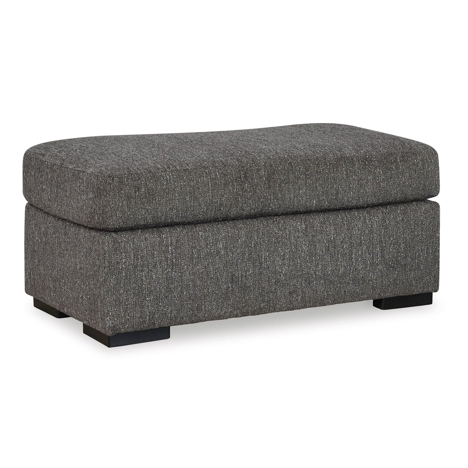 Front right view of Gardiner Pewter Ottoman