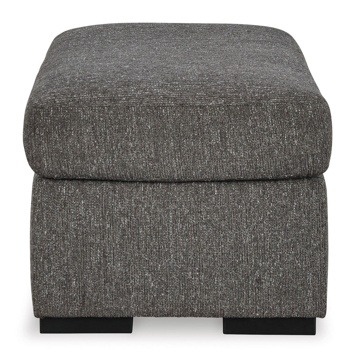 Side view of Gardiner Pewter Ottoman