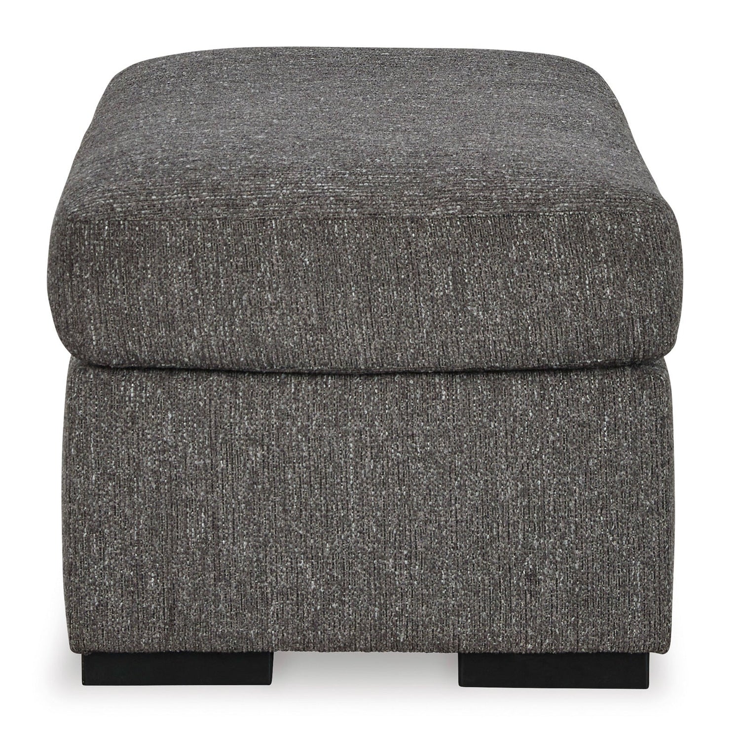 Side view of Gardiner Pewter Ottoman