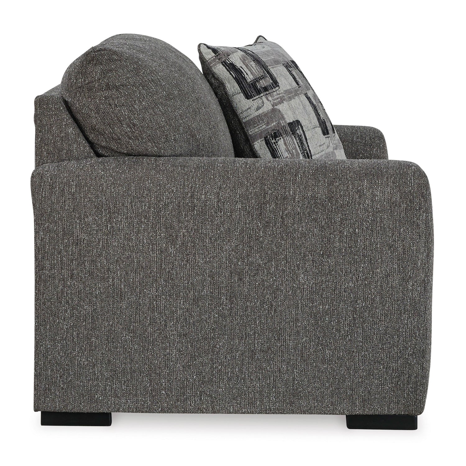 Side view of Gardiner Pewter Oversized Chair