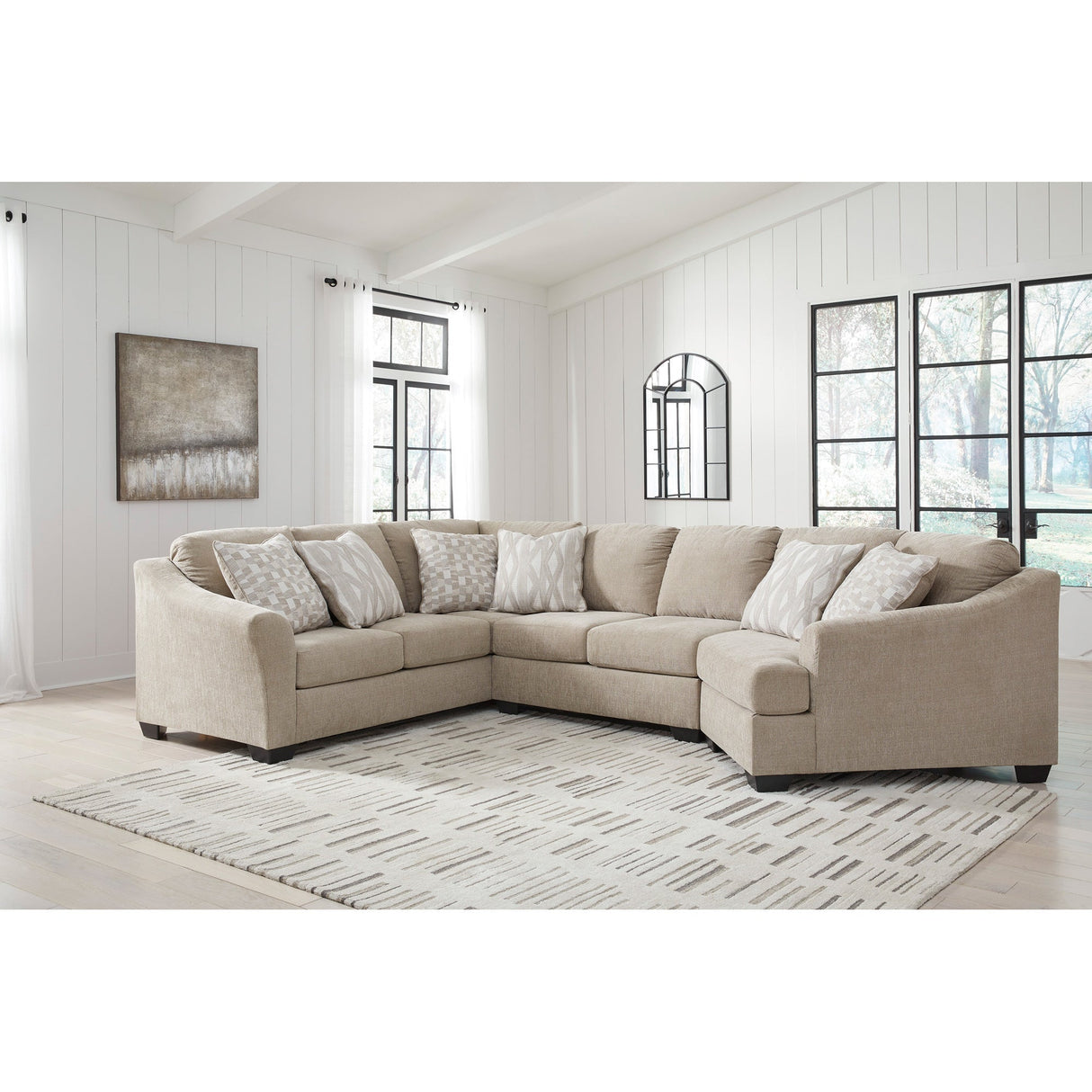 A room setting featuring Brogan Bay Cork 3 Piece Right Cuddler Sectional
