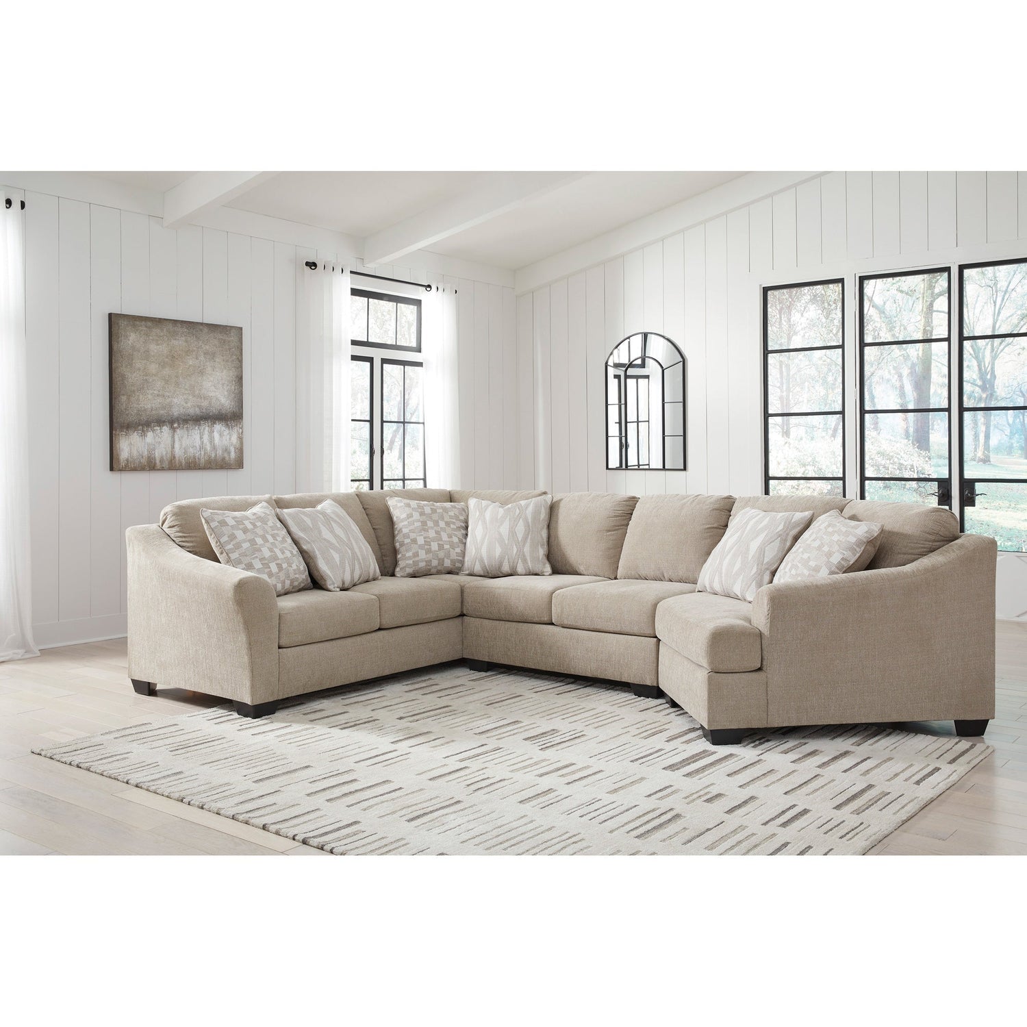 A room setting featuring Brogan Bay Cork 3 Piece Right Cuddler Sectional