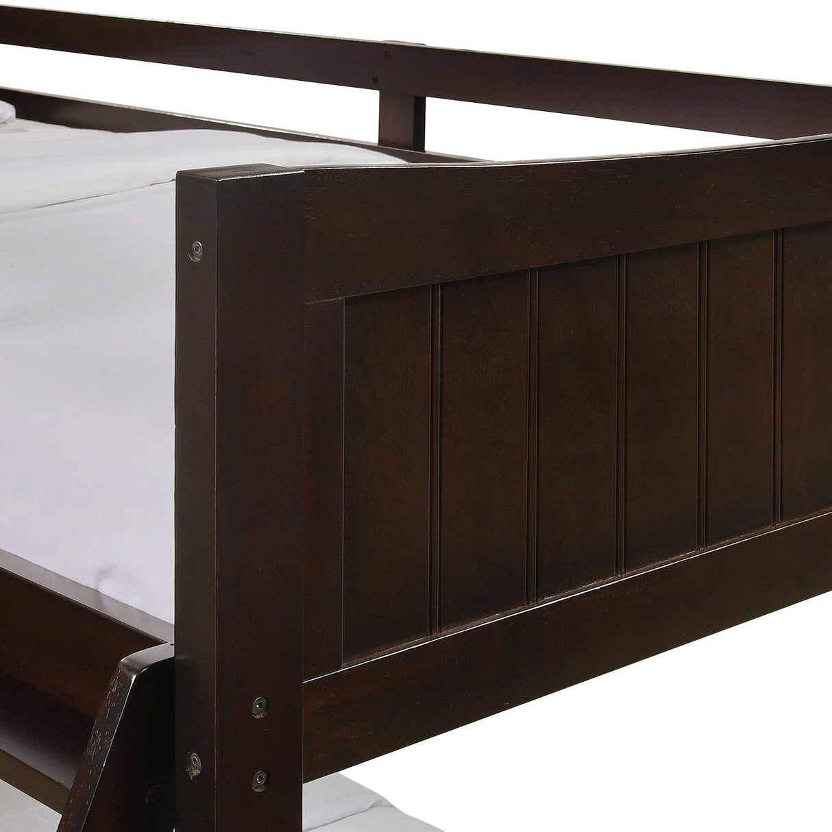 Detail view of Sami Espresso Twin over Twin Bunk Bed