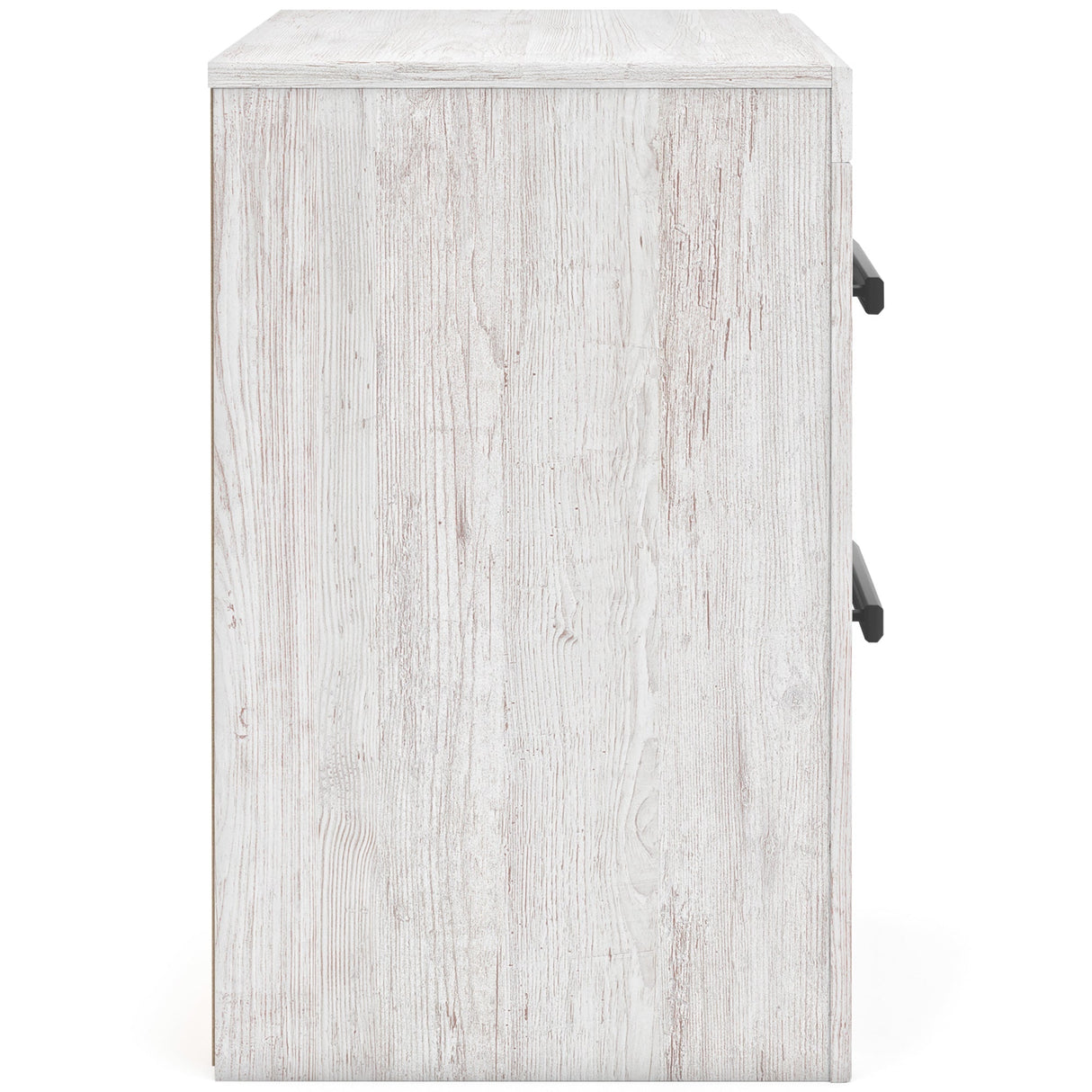 Side view of Cayboni White Nightstand