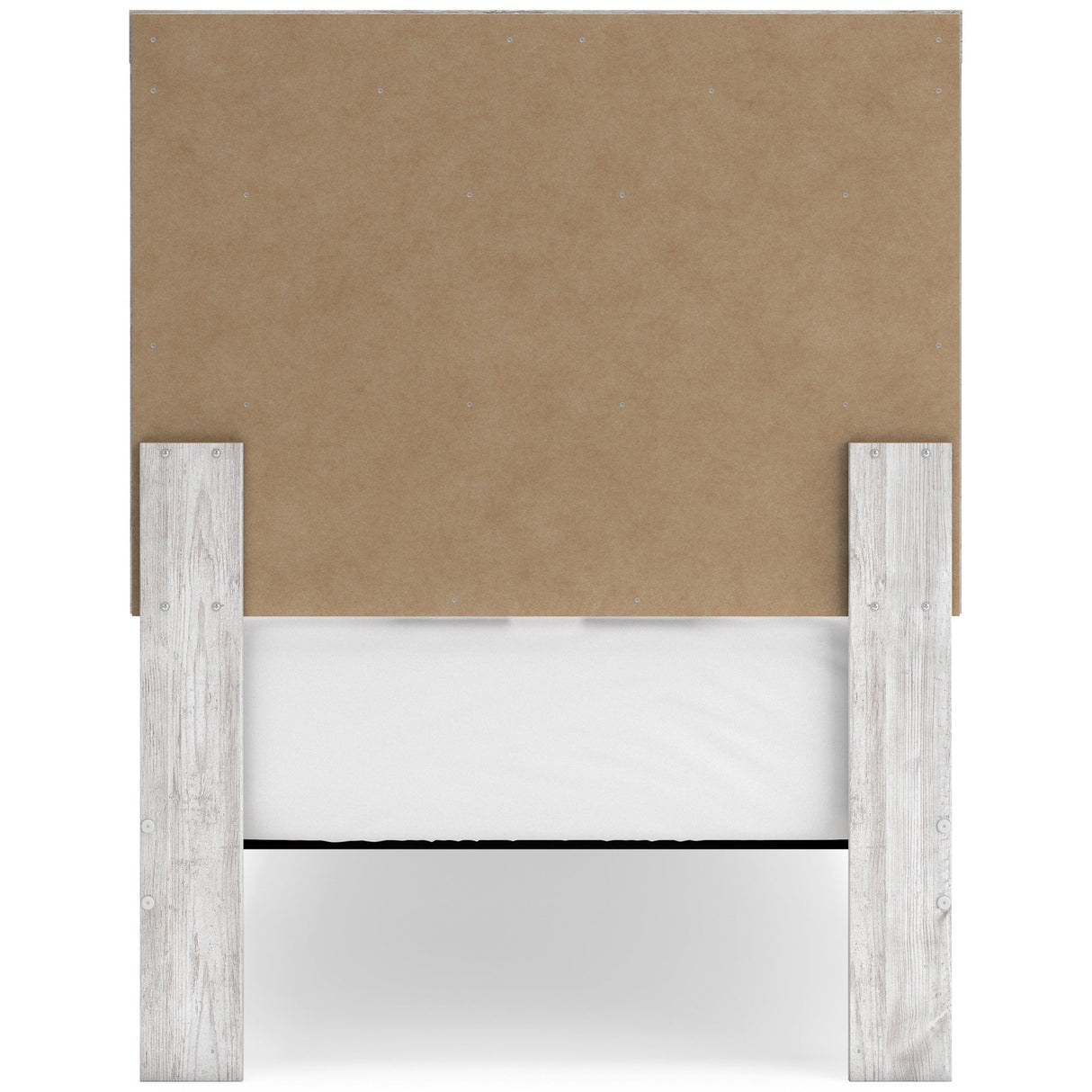 Back view of Cayboni White Twin Panel Bed
