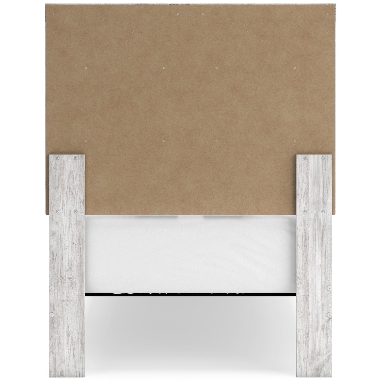 Back view of Cayboni White Twin Panel Bed