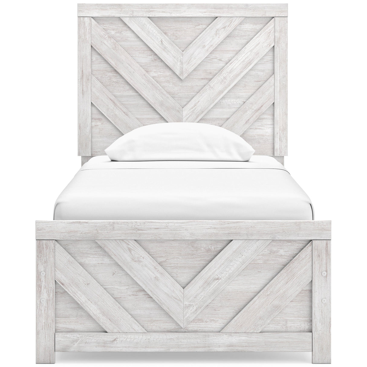 Cayboni White Twin Panel Bed QK1098703