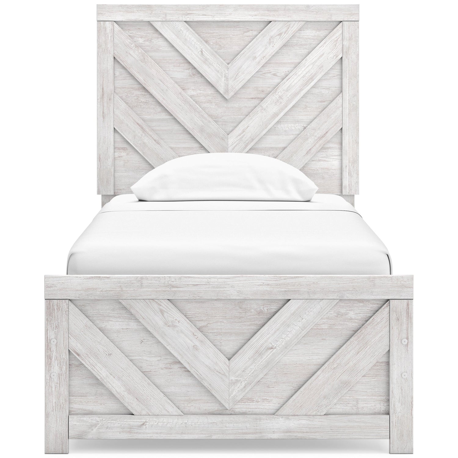 Cayboni White Twin Panel Bed QK1098703