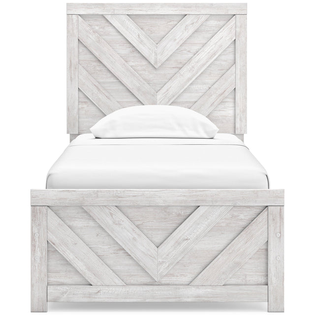 Cayboni White Twin Panel Bed QK1098703