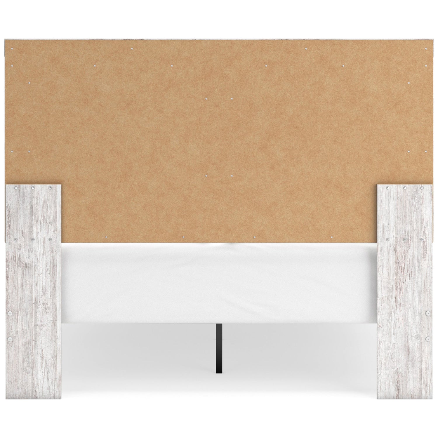 Back view of Cayboni White Queen Panel Bed