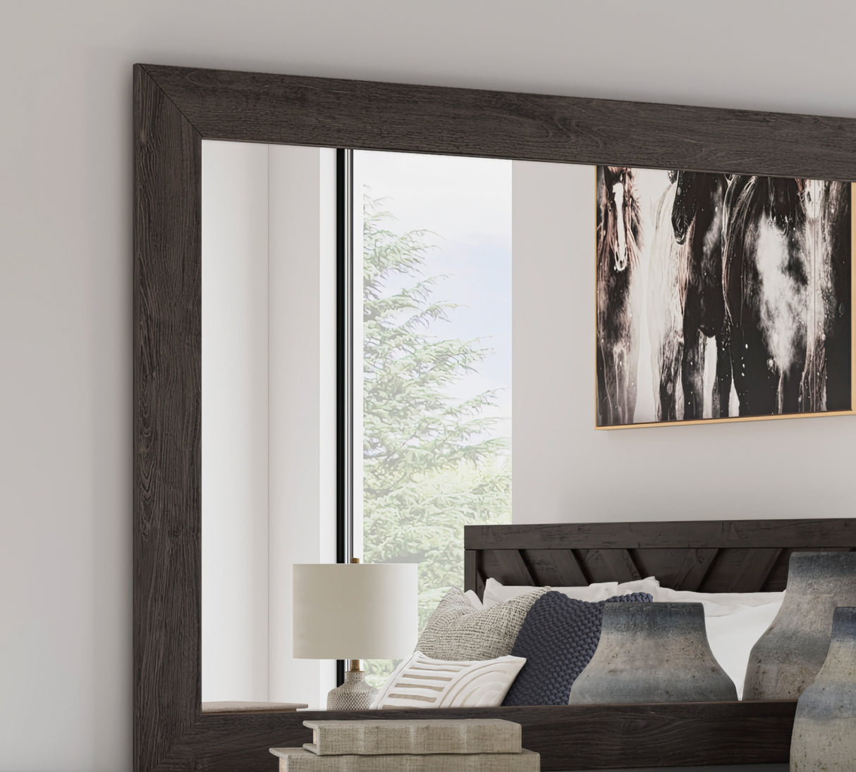 Detail view of Prendonea Charcoal Mirror