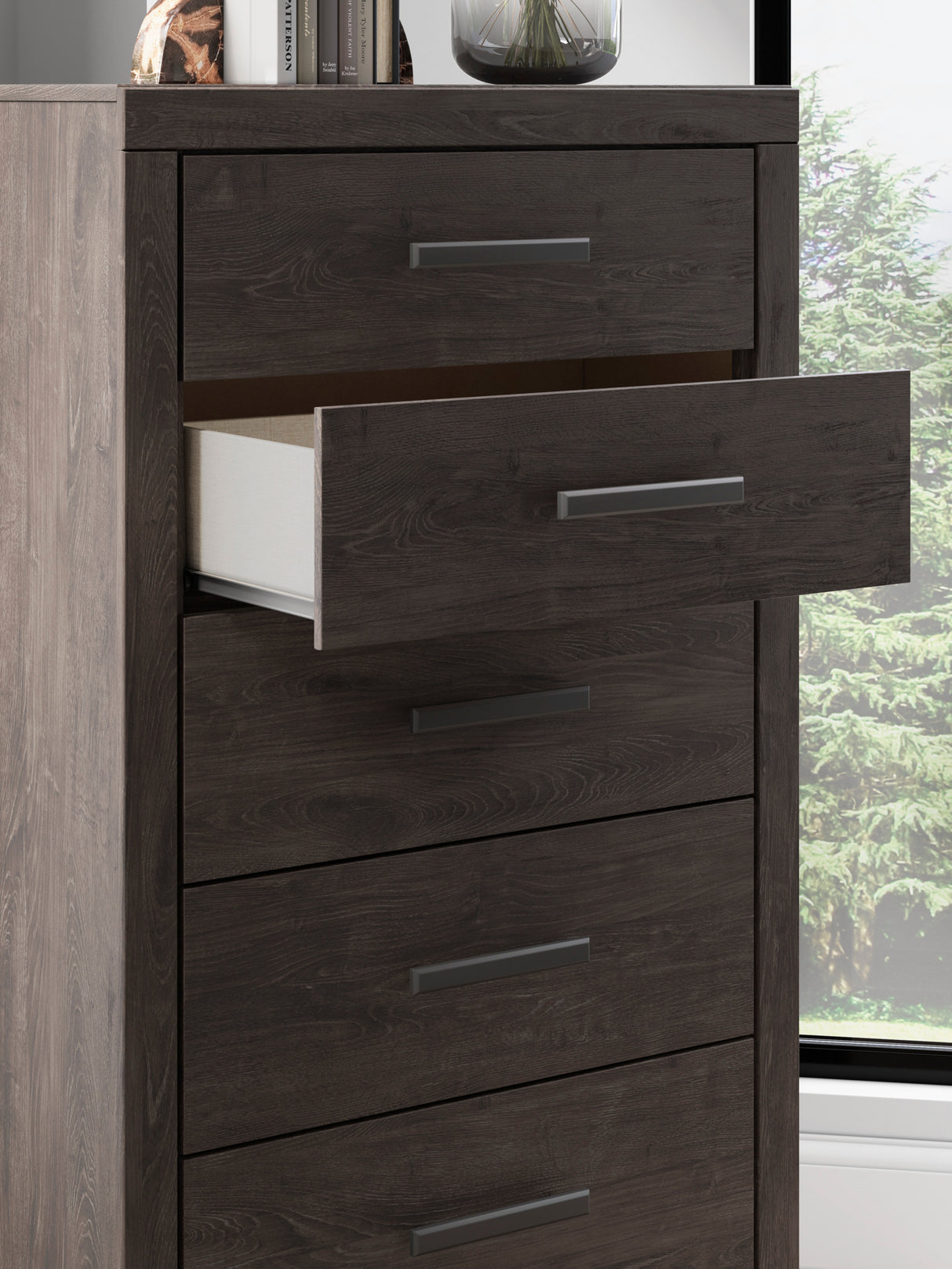 Detail view of Prendonea Charcoal Chest