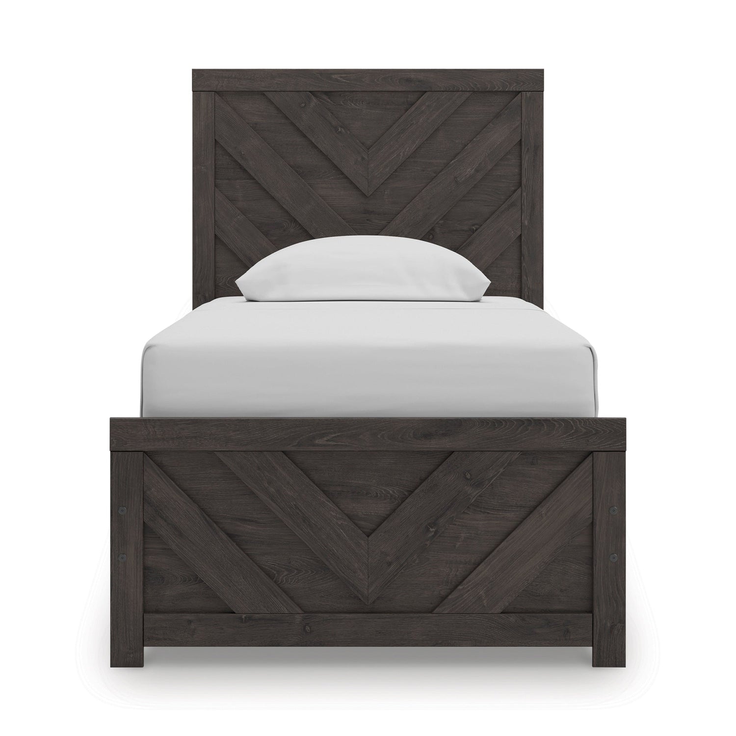 Prendonea Charcoal Twin Panel Bed QK1098716