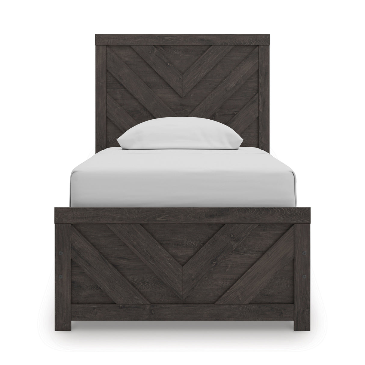 Prendonea Charcoal Twin Panel Bed QK1098716